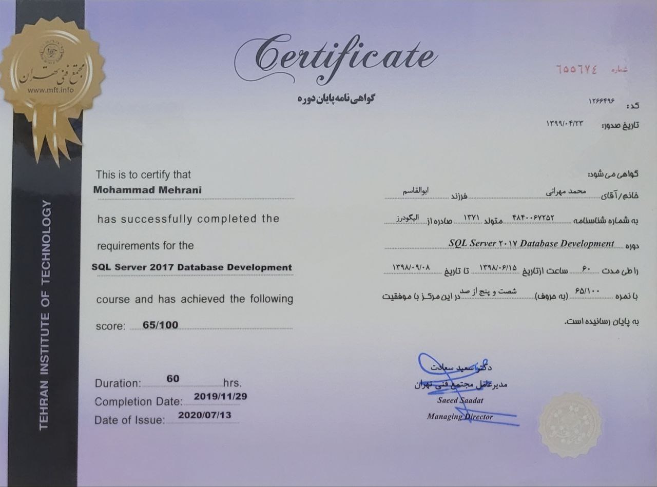 Certificate